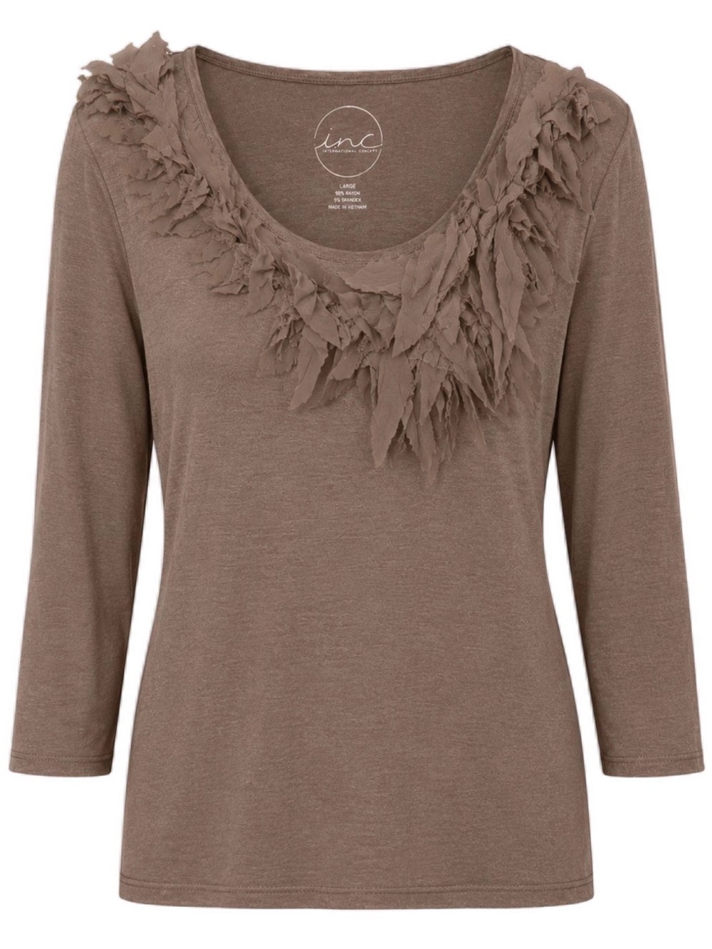 INC International Concepts Ruffle Scoop Neck Top
